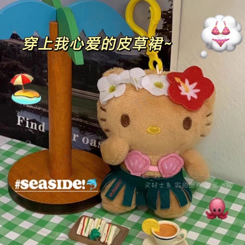 Móc Chìa Khóa Bằng Da Màu Đen Hình Mèo Hello Kitty Phong Cách Nhật Bản