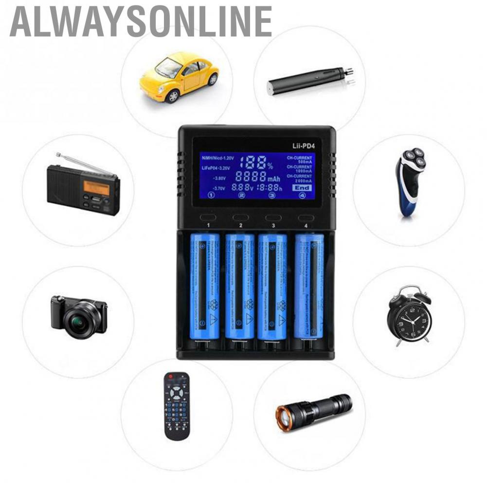 Alwaysonline High Safety Wide Compatibility Digital Display Universal  AC110-240V DC12V for Ni MH Cd