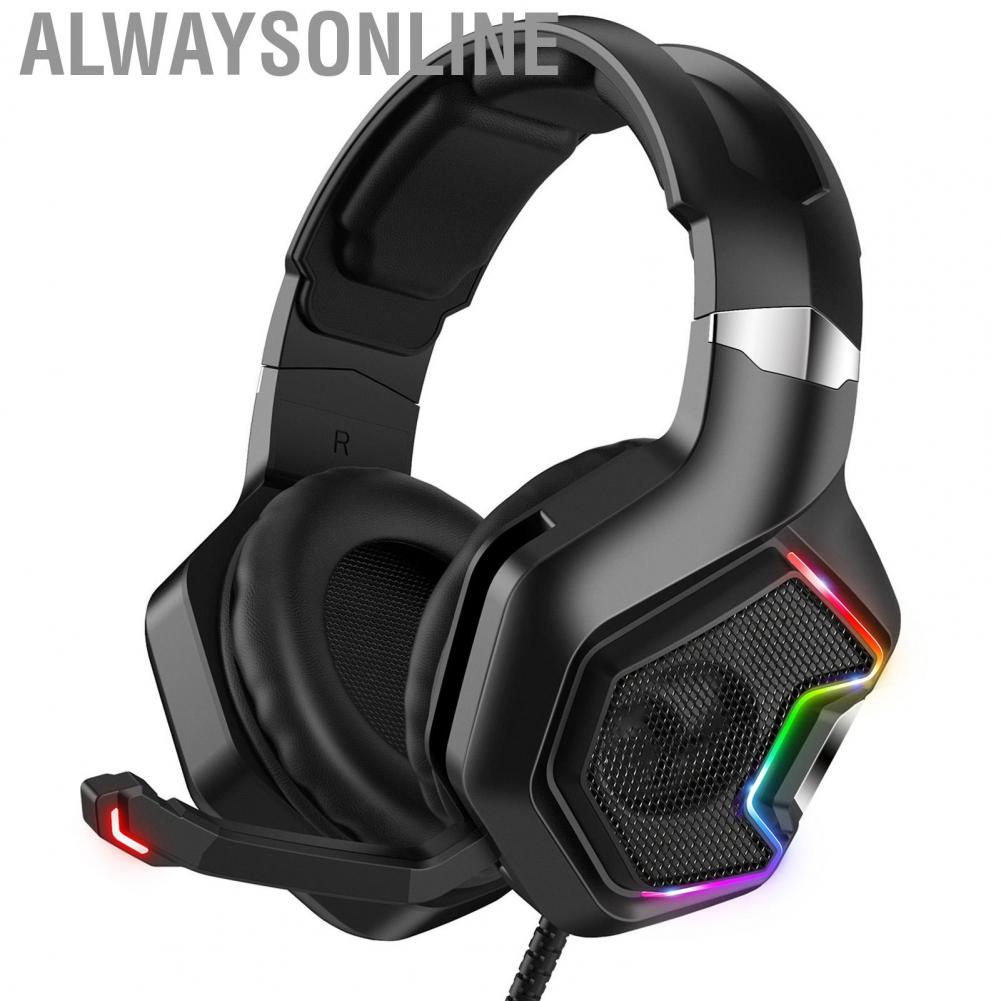 Alwaysonline Gaming Headset Bass Stereo Comfortable Natural Portable E Sports for PS4 and PCs