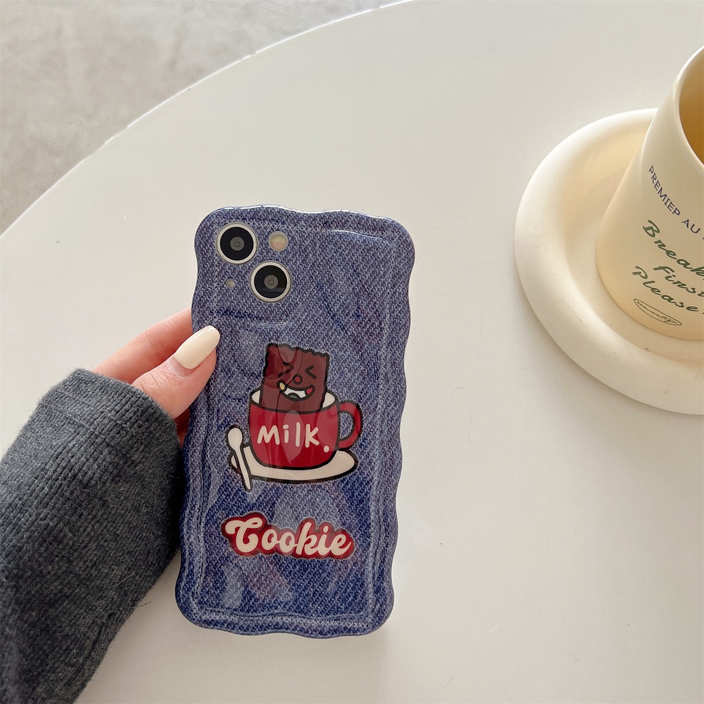 Ốp Điện Thoại TPU Chống Sốc Hình Bánh Quy / Sữa / Bánh Bulge Cho IPhone 14 13 12 11 Pro Max