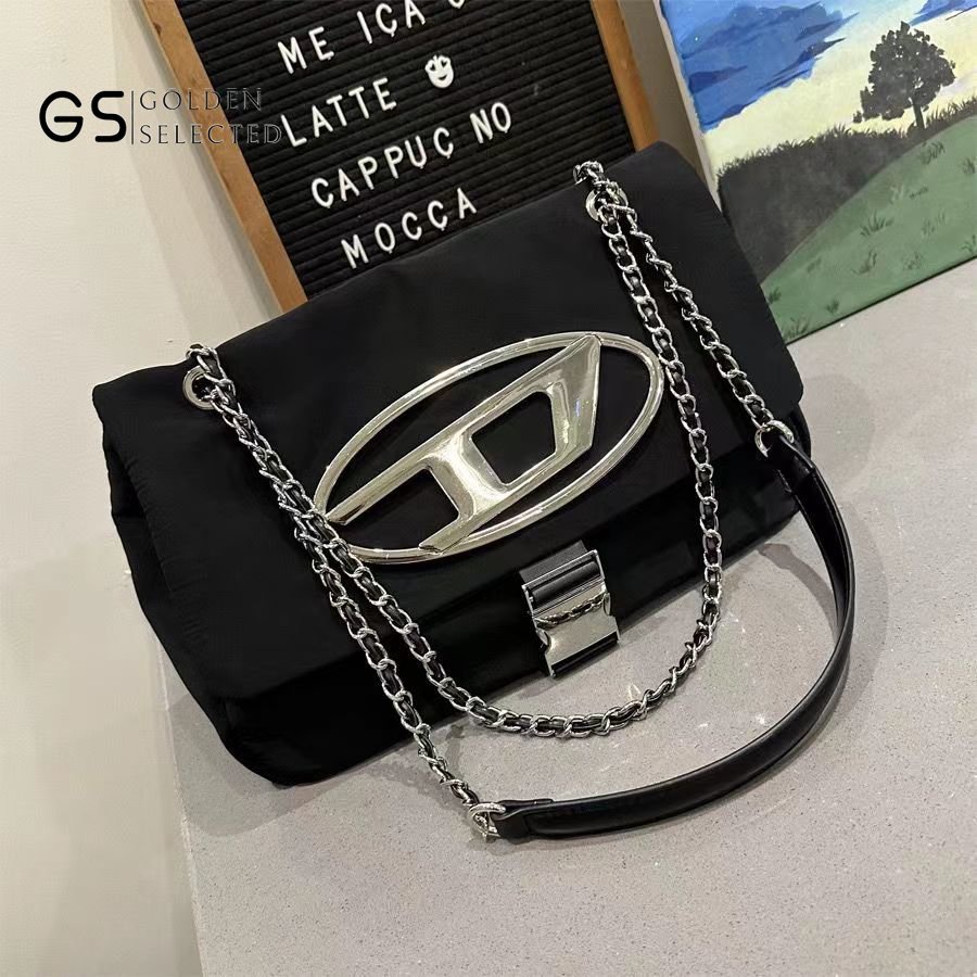 Túi Xách Canvas Cỡ Lớn Phối Dây Xích Thời Trang Đi Xe Mô Tô