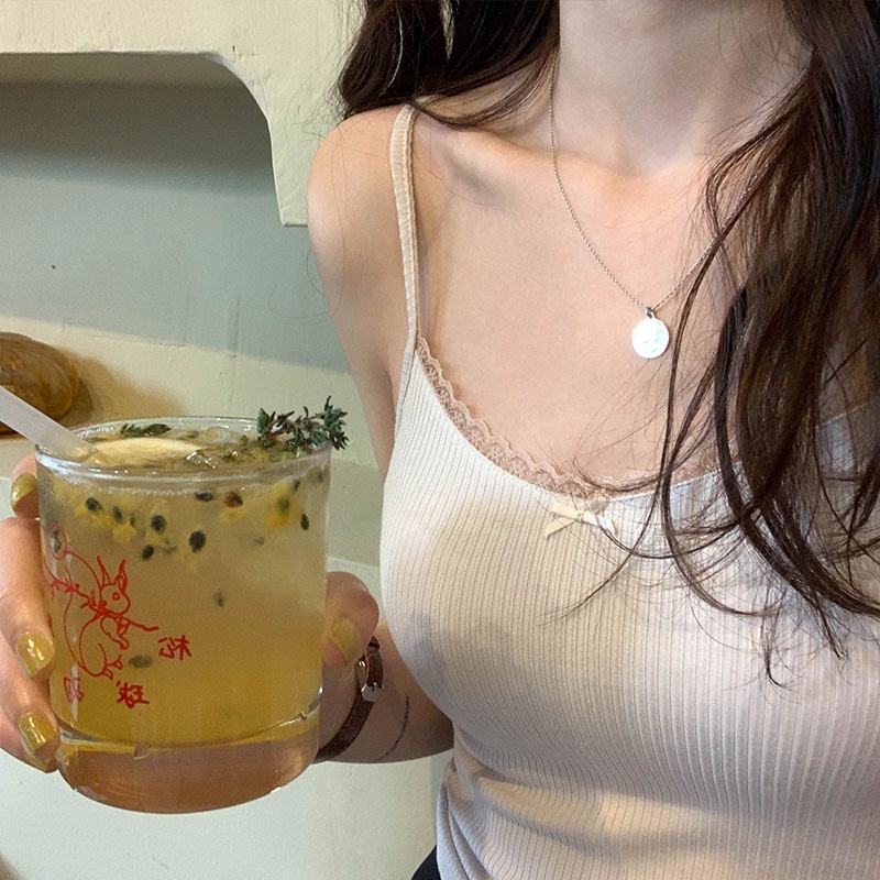 Áo Tank Top Ngắn In Hoa Phối Ren Thời Trang Mùa Hè Cho Nữ