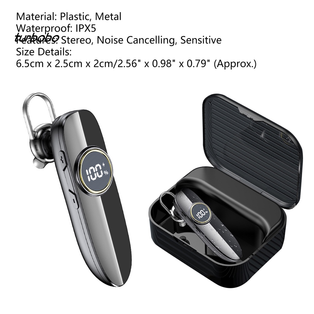 Tai nghe không dây turbobo X15 Móc Vành Tai Chống Ồn Âm Thanh Độ Trung Thực Cao Có Màn Hình Hiển Thị Kỹ Thuật Số 5.0