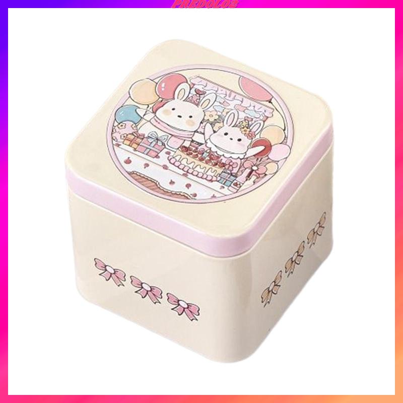 [Predolo2] Hộp Thiếc Vuông Đựng Kẹo / Thực Phẩm Có Nắp Cho Dự Án Tự Làm