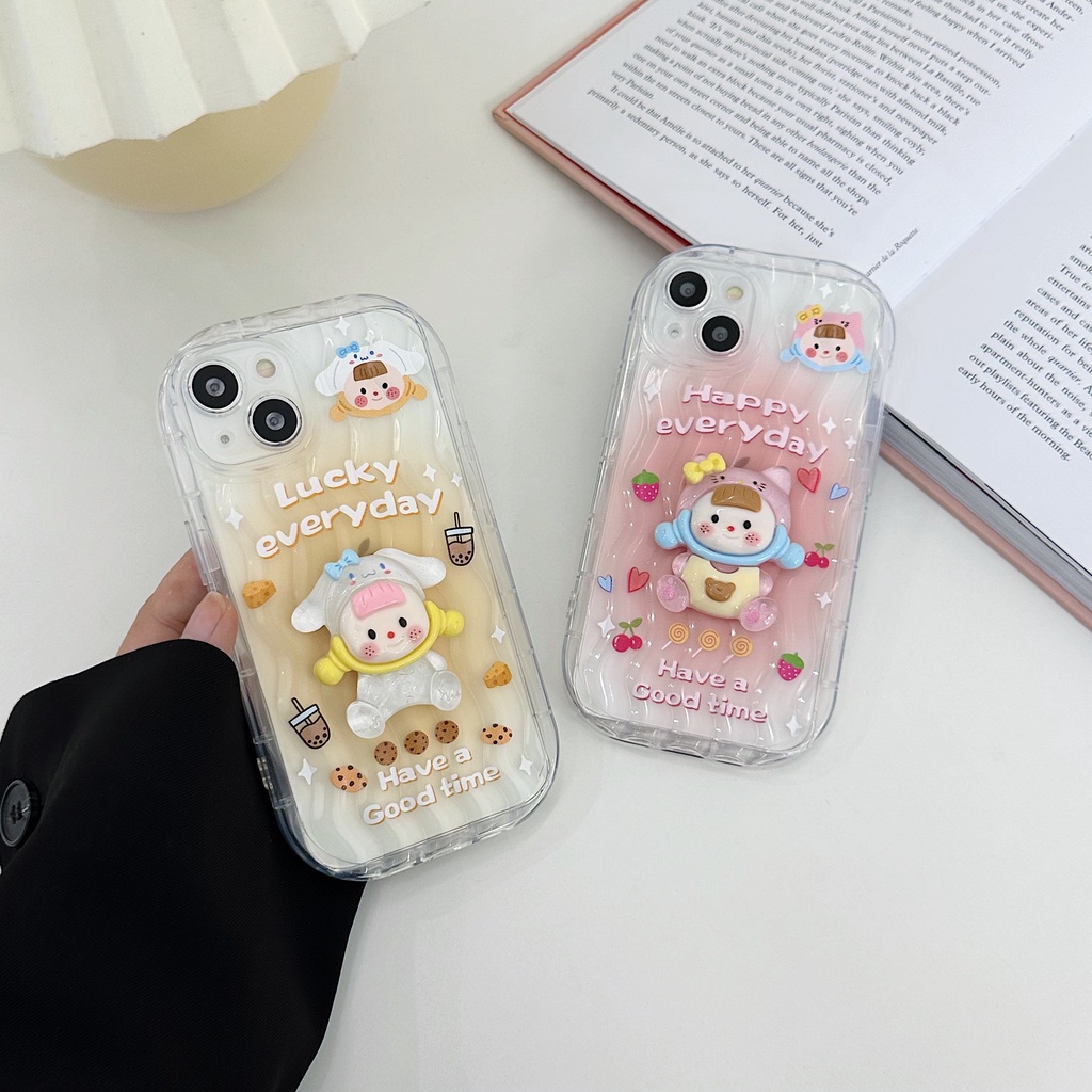 Ốp Điện Thoại Silicon TPU Mềm Trong Suốt Họa Tiết Hoạt Hình 3D Dạ Quang Chống Sốc Cho iPhone 13 12 11 Pro Max 14 Plus