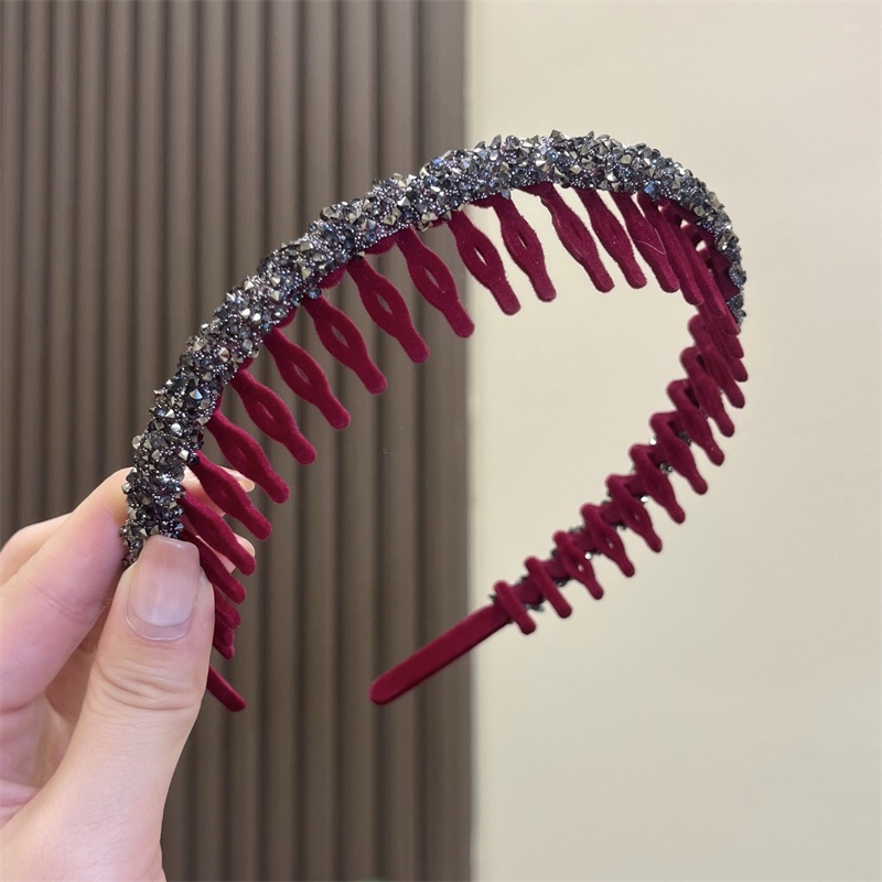 Băng Đô Nhung Đính Kim Cương Giả Kiểu Hàn Quốc Tiện Dụng Rửa Mặt