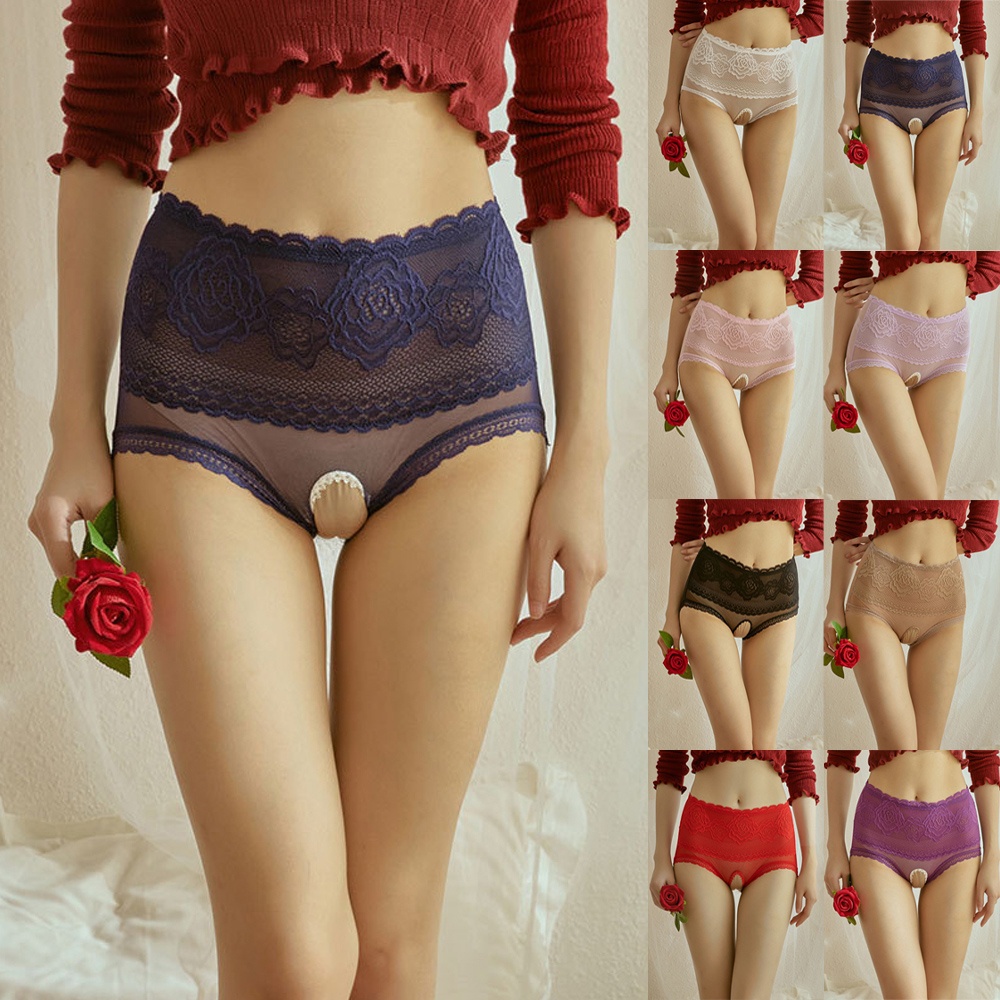 1 * Quần Lót Cotton + Vải Viscose Nhiều Màu Sắc Kích Thước M ~ XL Hở Đáy Xuyên Thấu