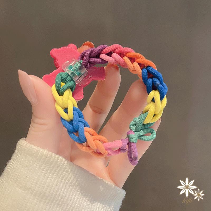 Vòng Tay Dây Bện Diy Mặt Hình Gấu Dâu Tây Dễ Thương Đa Năng Thời Trang Cho Cặp Đôi