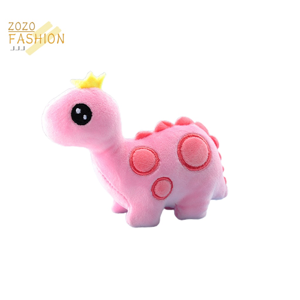 Thú Nhồi Bông Hình Khủng Long Đội Vương Miện Mini Mềm Mại Trang Trí Túi Xách