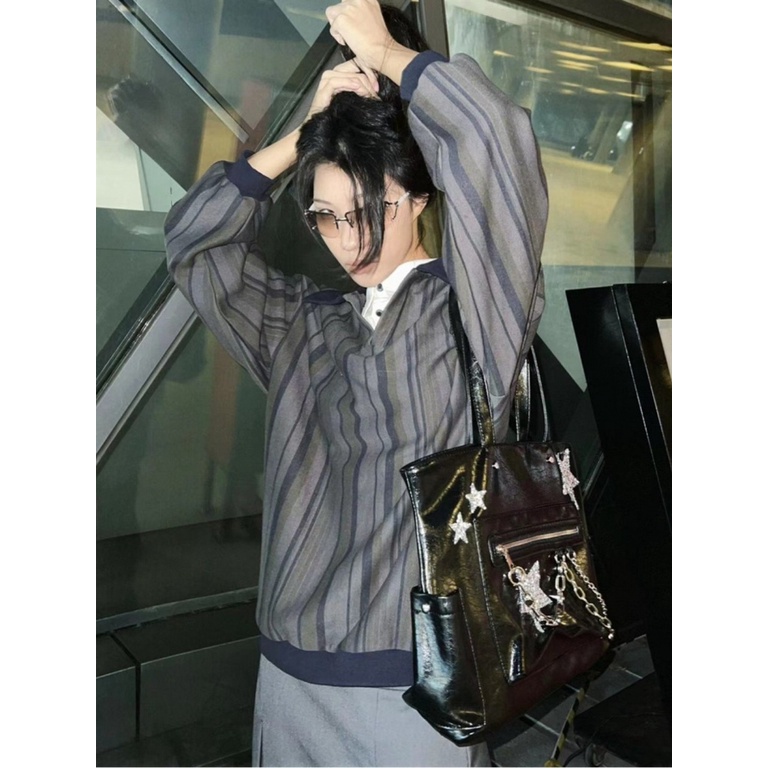 Túi Tote Đeo Vai Sức Chứa Lớn y2k Millennium Phong Cách Mới Cho Nữ Haobing boutiqu