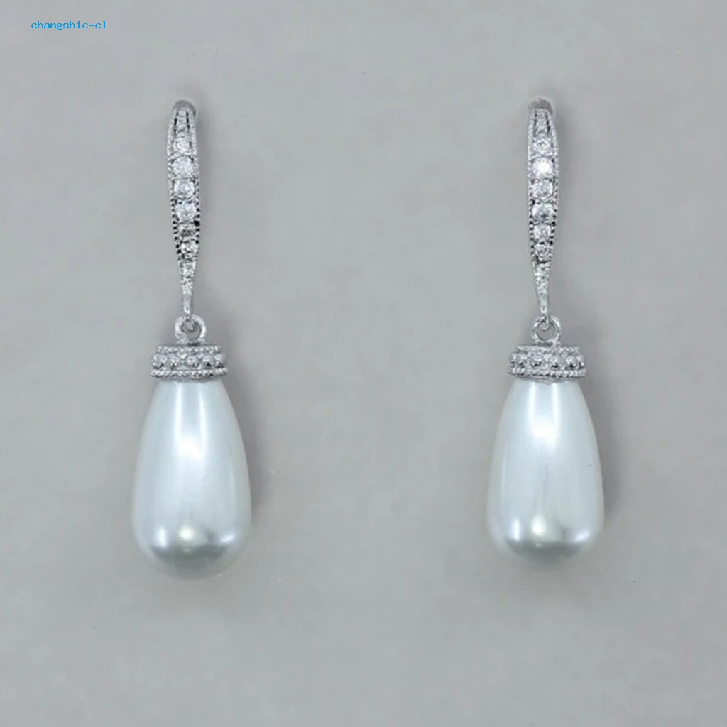 1 Cặp Bông Tai Ngọc Trai Giả Hình Giọt Nước Cho Nữ