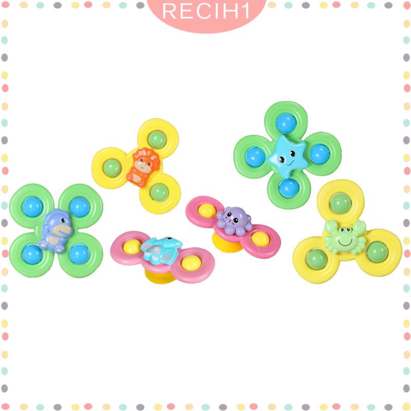 [Recih] Bộ 3 Đồ Chơi Xoay Có Cốc Hút Cho Kỹ Năng Động Cơ Tốt