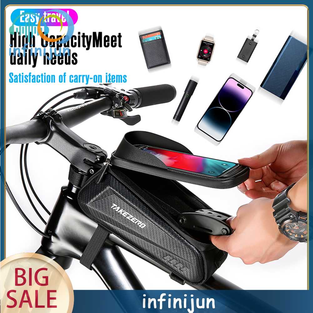 Túi Đựng Điện Thoại Cảm Ứng 1L Họa Tiết Phản Quang Chống Thấm Nước Gắn Xe Đạp Ốp