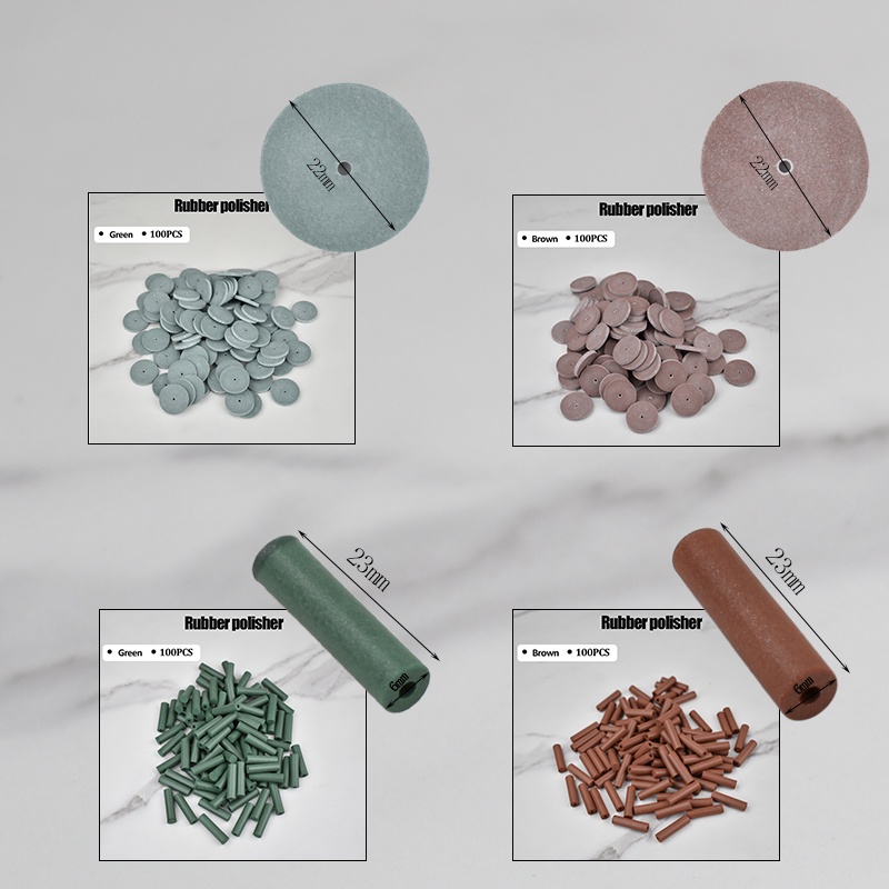 Bộ 100 Miếng Silicone Đánh Bóng Răng 4 Kiểu