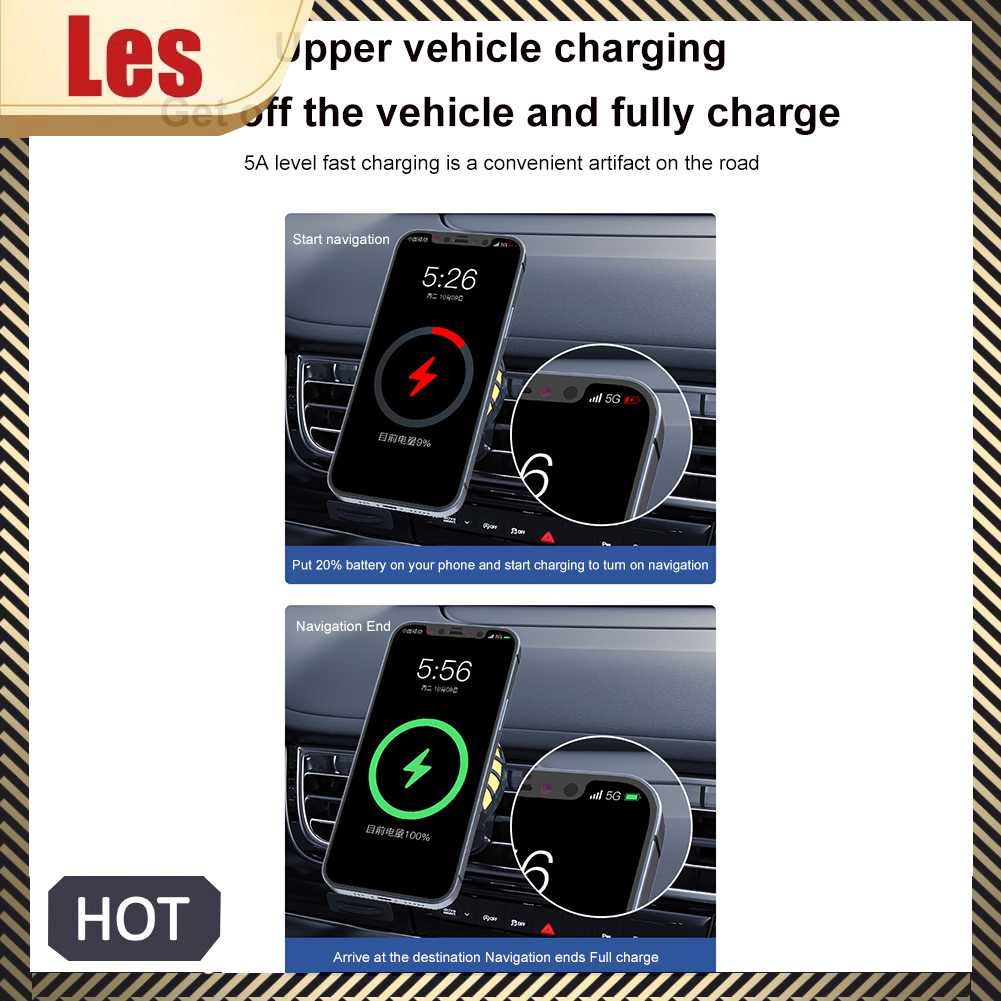 Giá Đỡ Điện Thoại Gắn Lỗ Thông Gió Xe Hơi 15W RGB Cho lphone 14 13 12 Pro Max