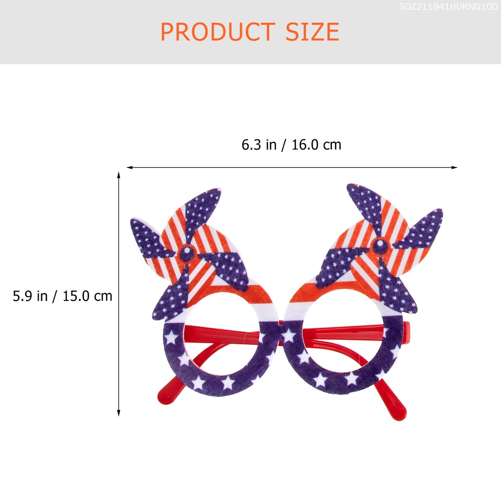 Set 6 Kính Mát Hình Lá Cờ Mỹ 16x15cm Nhiều Màu Sắc Dành Cho Bé