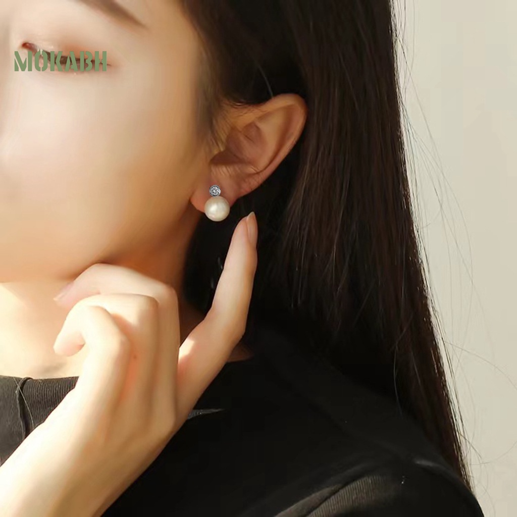 1 Đôi Bông Tai Hình Học Đính Pha Lê Giả Bóng Cao Không Phai Màu Sang Trọng