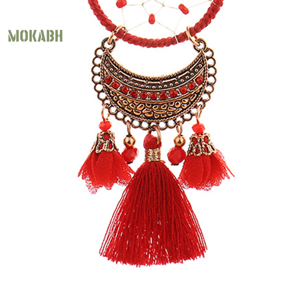 Bông Tai Dáng Dài Tua Rua Màu Đỏ Thời Trang Sang Trọng Cho Nữ