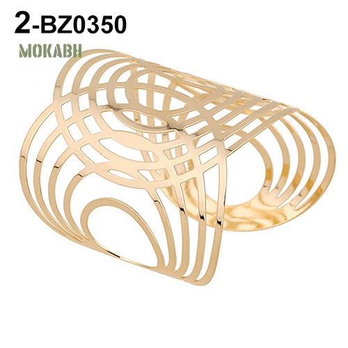 Vòng Đeo Tay Họa Tiết Hình Học Rỗng Màu Vàng / Bạc Phong Cách Punk Thời Trang Cho Nam Và Nữ