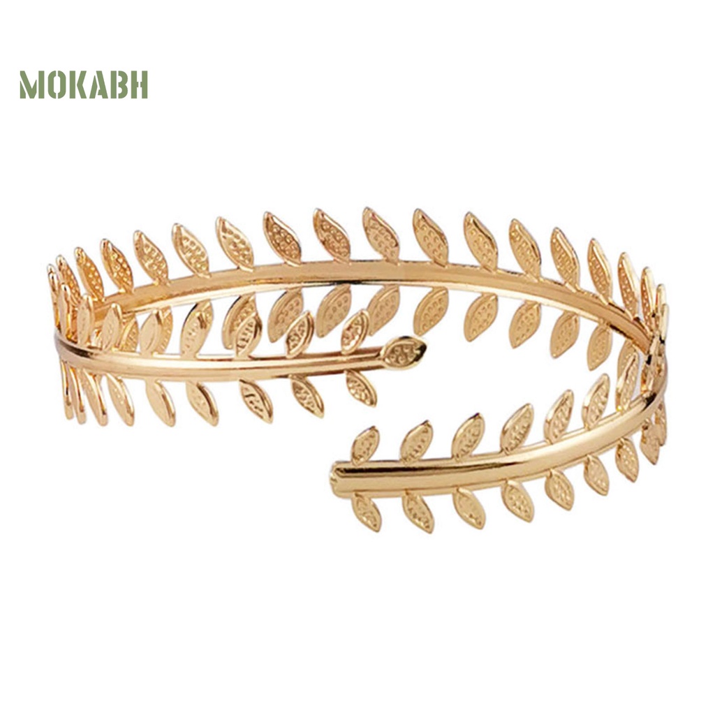 Vòng Đeo Cánh Tay Hình Học Dạng Mở Mạ Điện Điều Chỉnh Được Bằng Kim Loại Hình Lông Vũ Làm Quà Tặng Hàng Ngày Cho Nữ