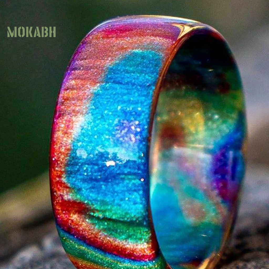 Nhẫn Acrylic Nhiều Màu Bắt Mắt Cho Nữ