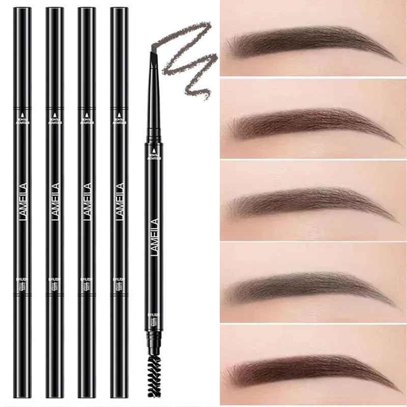 Bút Kẻ Lông Mày LAMEILA Chống Nước Lâu Phai Kèm Cọ Trang Điểm Tiện Dụng