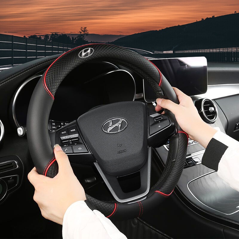 Vỏ Bọc Vô Lăng Bằng Da PU Đường Kính 38cm Cho Hyundai Sonata Super Elantra Terracan Tucson Accent