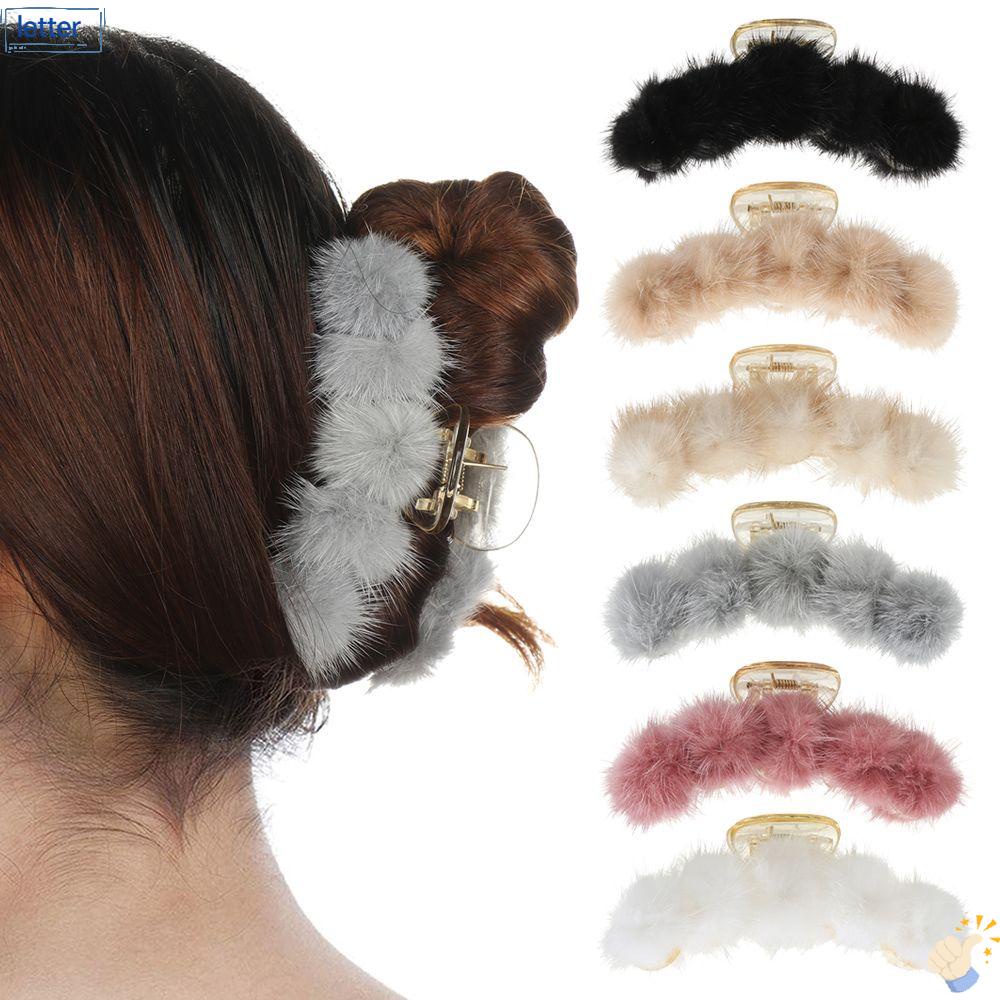 LET Kẹp TóC PhốI Lông Nhung ThờI Trang Cho Nữ