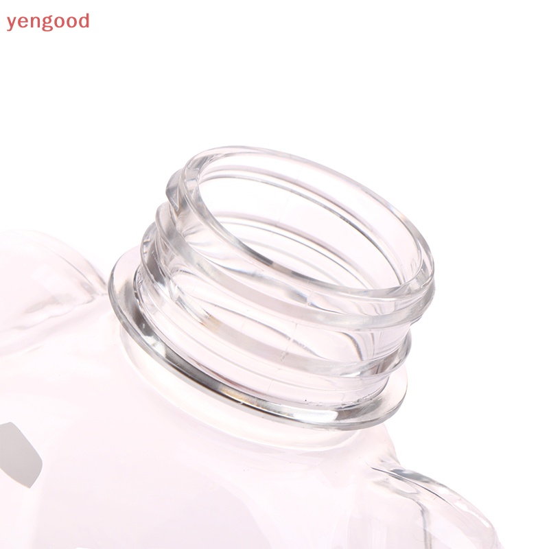 1 Bình Đựng Nước Ép 500ml Bằng Nhựa Dày Trong Suốt In Hình Gấu Hoạt Hình Đáng Yêu