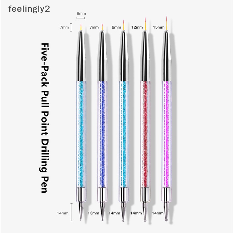 Bộ 5 Bút Hai Đầu Dùng Trang Trí Móng Tay Nghệ Thuật