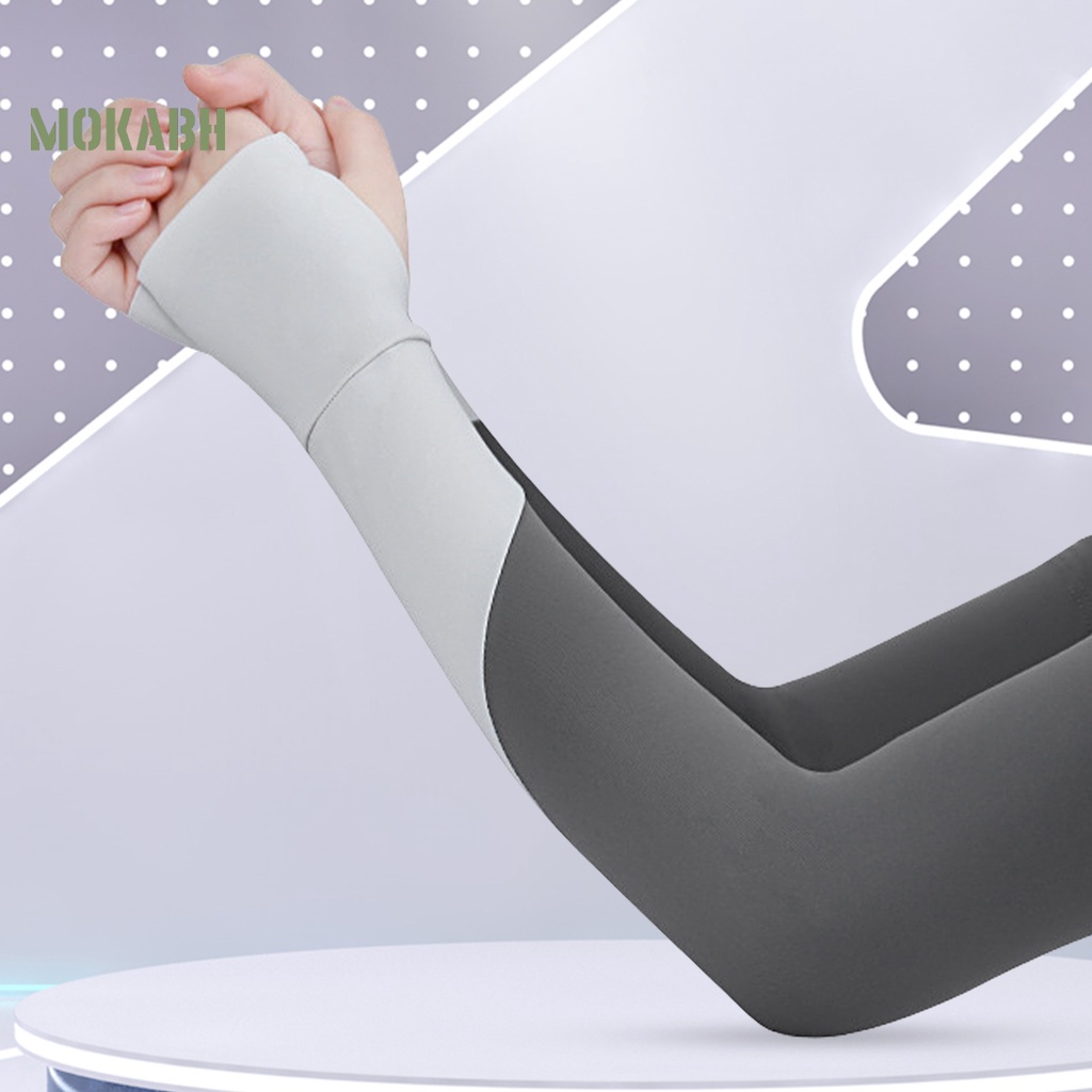 1 Cặp Ống Tay Áo Chống Nắng Bằng Lụa Lạnh Màu Sắc Tương Phản