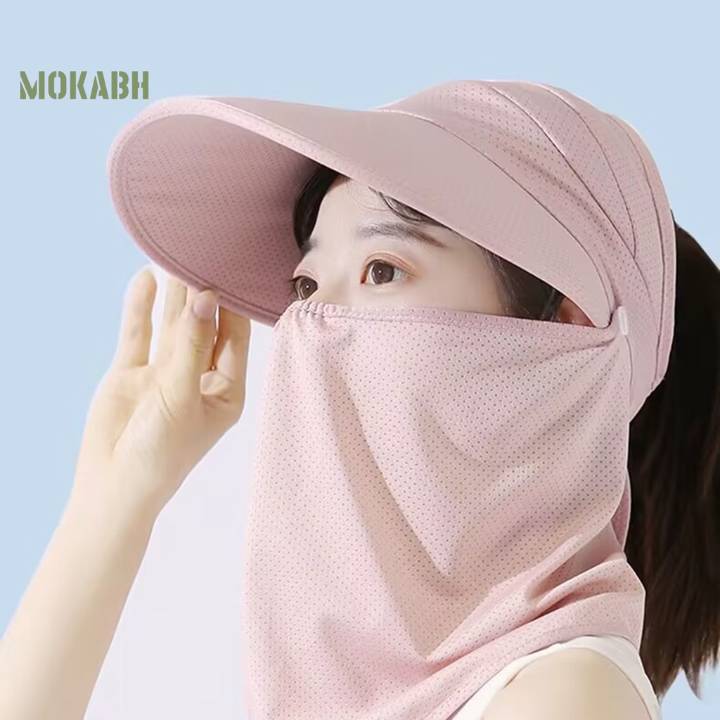 Mũ Chống Nắng / Gió Hở Chóp Co Giãn Thoáng Khí Màu Sắc Trơn Dành Cho Nữ