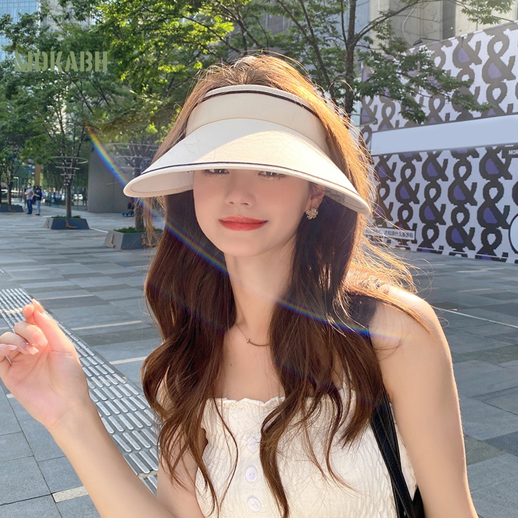 Abh Mũ Lưỡi Trai Hở Chóp Co Giãn In Logo Chữ Thời Trang Cho Nữ
