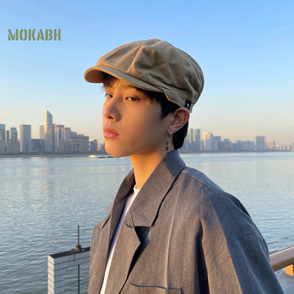 [Mok Abh] Mũ Beret Phong Cách Anh Quốc Cổ Điển Thoáng Khí Chống Nắng Thời Trang