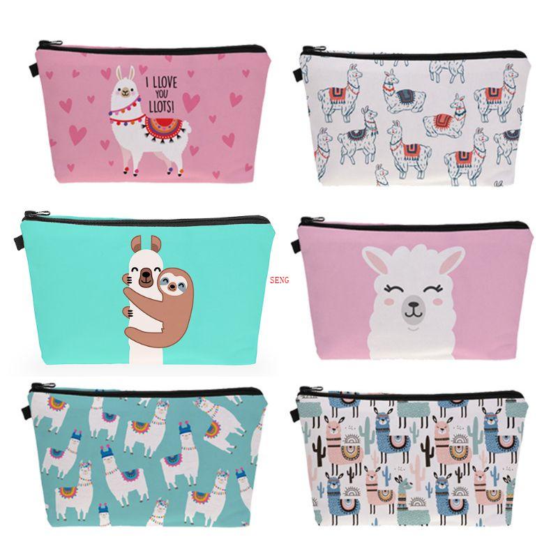 Túi Đựng Mỹ Phẩm Hình Lạc Đà Alpaca Xinh Xắn Tiện Dụng