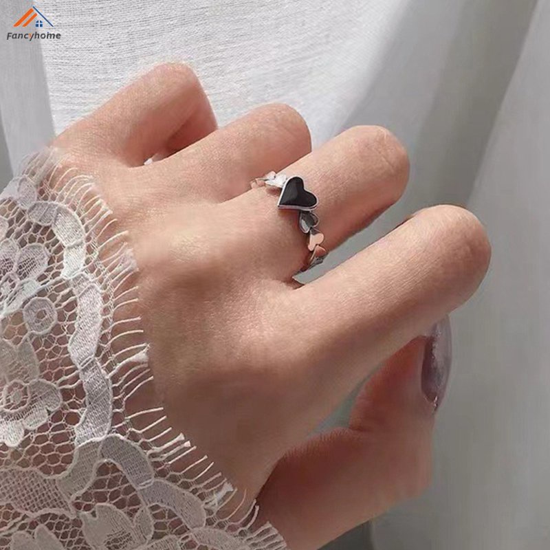 Nhẫn Cặp Hình Trái Tim Dễ Thương Sáng Tạo