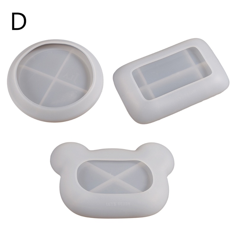 Khuôn Silicone Hình Tròn / Chữ Nhật / Gấu Dùng Làm Đồ Trang Sức DIY