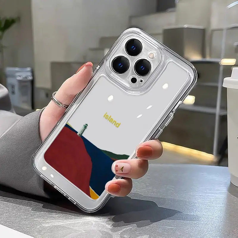 Ốp Điện Thoại TPU Mềm Trong Suốt Chống Sốc Nút Bấm Độc Đáo Cho IPhone 11 14 13 12 Pro Max XS X XR 7 + 8 6 6S Plus Sự Bảo Vệ