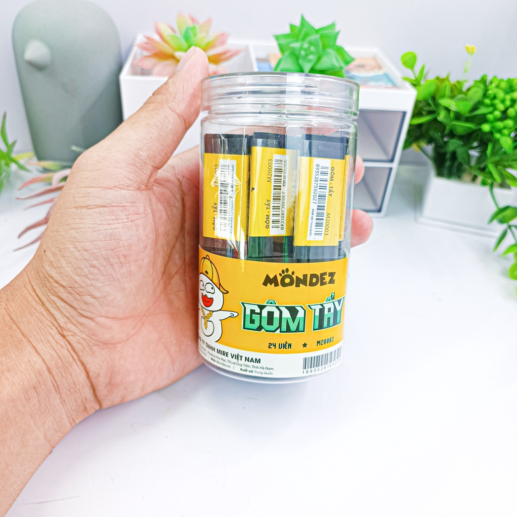 Gôm Tẩy MONDEZ Hình Tam Giác Làm Sạch Vết Chì Đen Nhanh Chóng, Chất Liệu An Toàn Cho Bé M20003