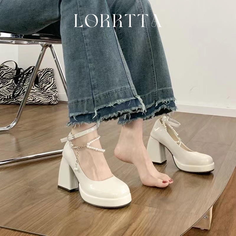 Giày búp bê cao gót LIAOYUE 23Z23060302 phong cách lolita gót đại đính tinh thể thời trang 2023 cho nữ