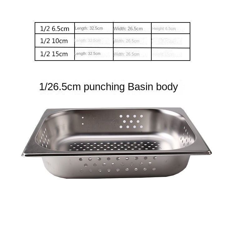 Khay Inox Dày Đục Lỗ Hình Chữ Nhật Đựng Thức Ăn Chiên Ráo Nước