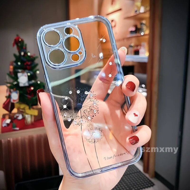 Ốp Điện Thoại TPU Mềm Trong Suốt Chống Sốc Lấp Lánh Sang Trọng Cho IPhone 13 12 11 14 Pro Max 7 8 Plus X XR XS