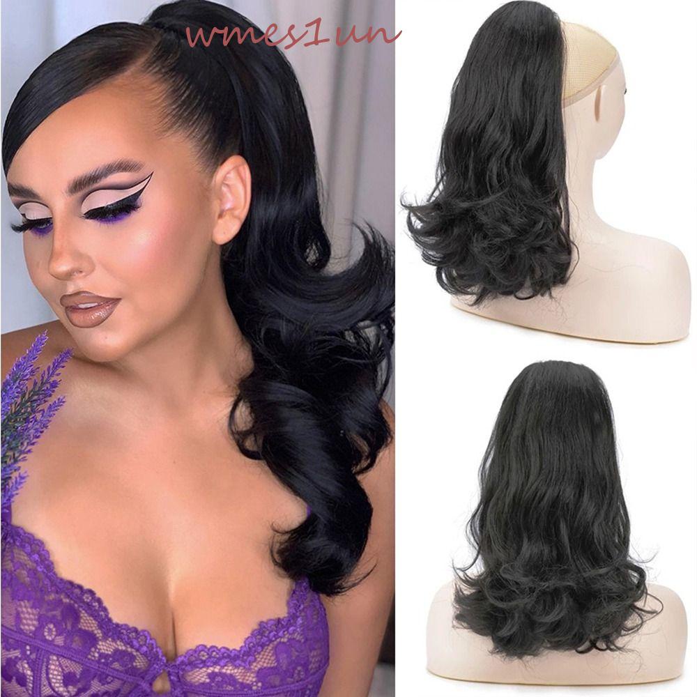 Tóc Giả Đuôi Ngựa 15H Màu Đen Tự Nhiên Phong Cách Retro Dành Cho Nữ