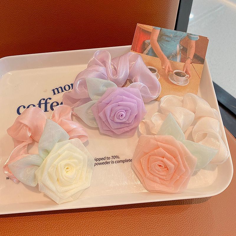 Dây Buộc Tóc Cao Su Đính Hoa Hồng Lớn Mẫu Mới 2023 Thời Trang Cho Bé Gái