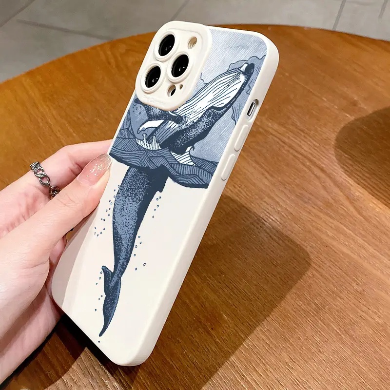 Ốp Điện Thoại TPU Silicon Hình Cá Voi Cho IPhone 14 11 Pro Max 13 12 Pro Max XS X XR SE 2020 6S 8 7 Plus