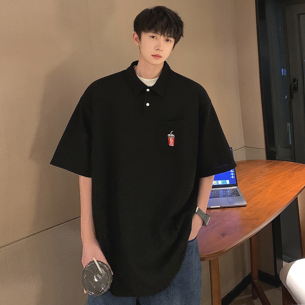 Áo Thun Polo Plus Size Ngắn Tay Thêu Họa Tiết Đơn Giản Theo Phong Cách Mùa Hè Dành Cho Nam