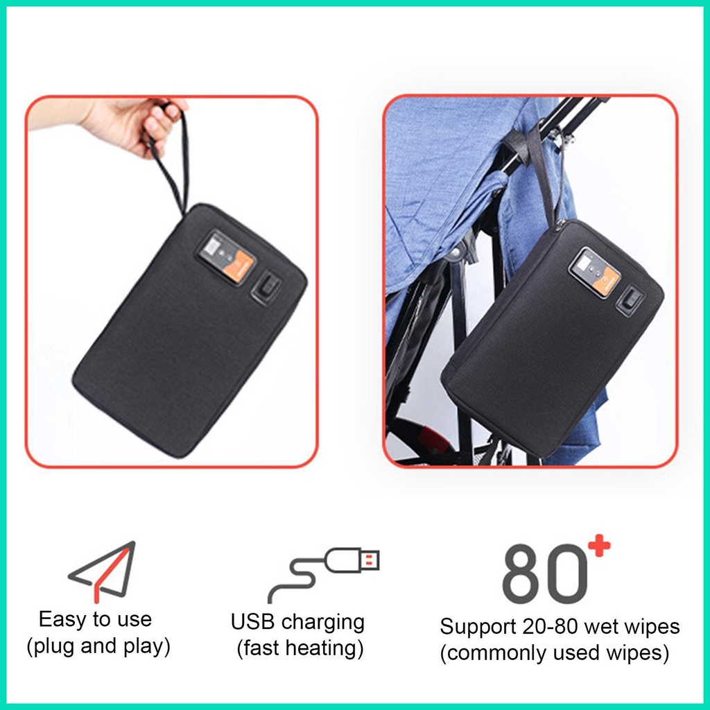 Hộp Đựng Khăn Ướt Giữ Ấm USB Di Động Tiện Dụng Cho Mùa Đông