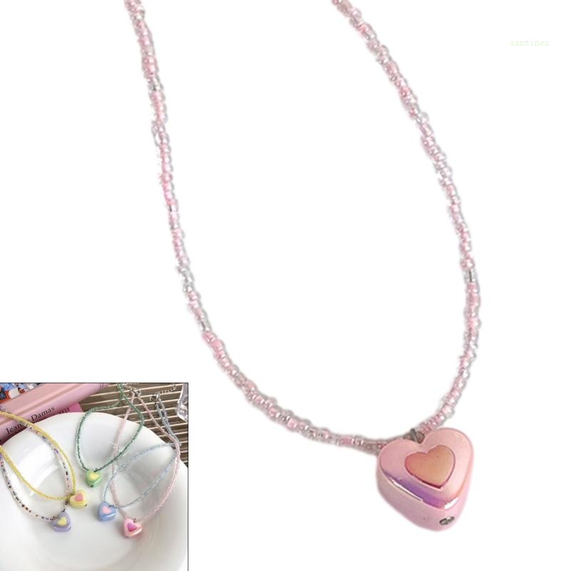 Vòng cổ Chuỗi Hạt Mặt Trái Tim Thời Trang