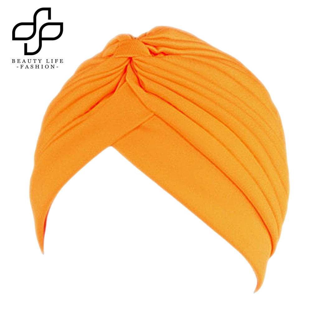 Mũ Turban Xếp Ly Co Giãn Thoáng Khí Chống Tia UV Chống Nắng Không Vành