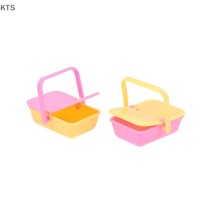 2 Giỏ Nhựa Mini Đựng Đồ Mua Sắm Cho Nhà Búp Bê 1: 12